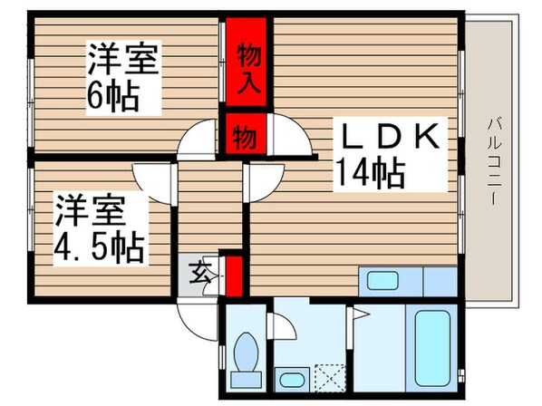 ア－バンタカハシ１の物件間取画像